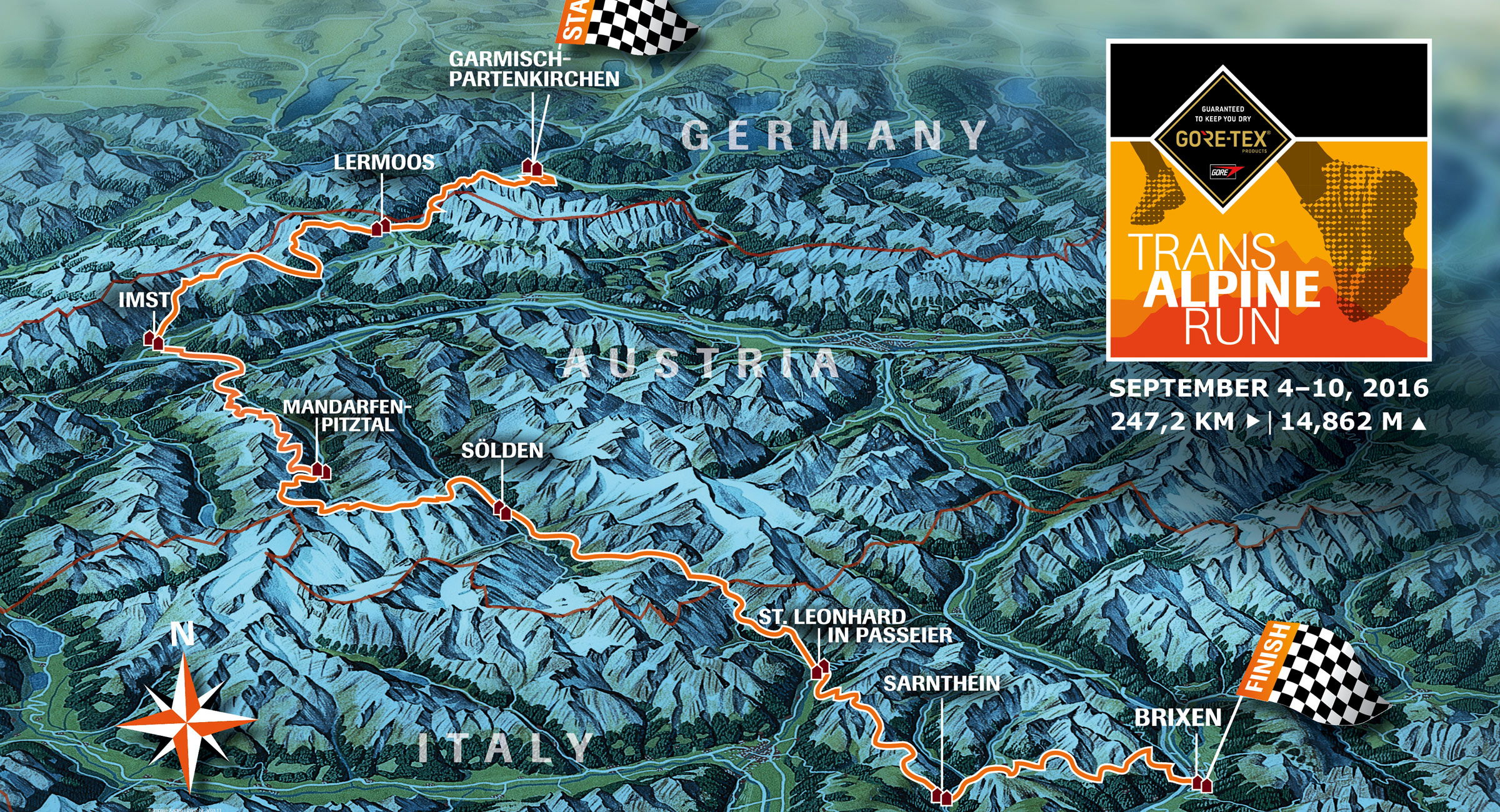 Gore-Tex Transalpine-Run 2016 Map