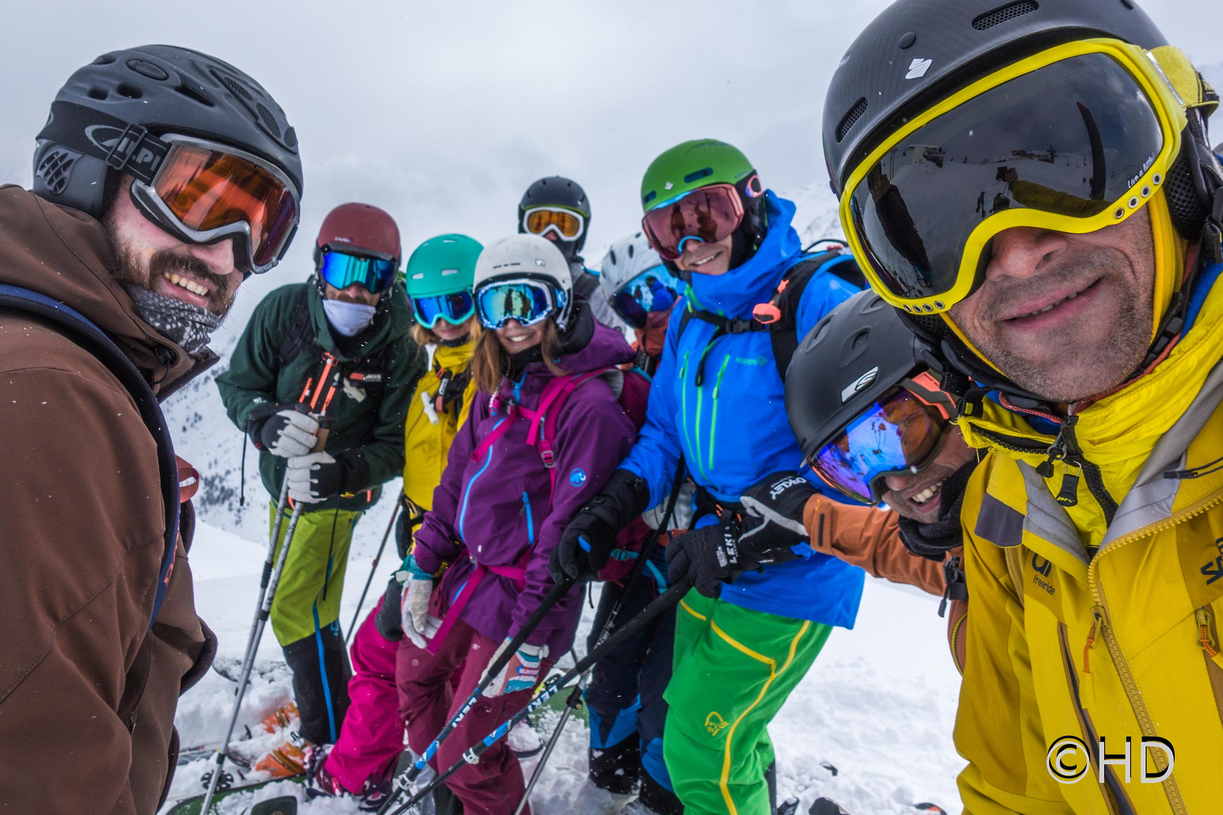 Selfie der Freeride Gruppe - Freeriden in Sölden